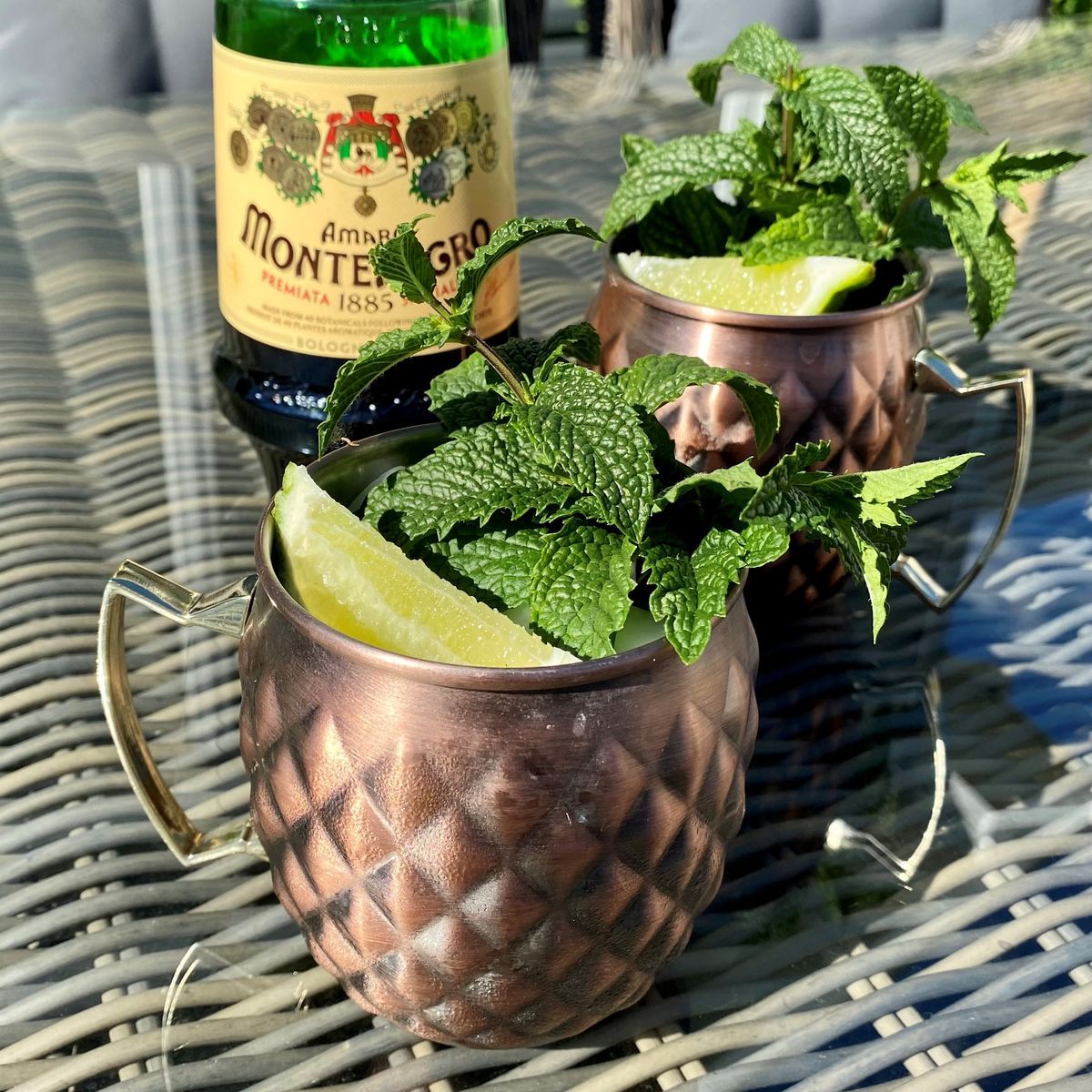 Swap Amaro Montenegro for the vodka in a Moscow mule and you get the Monte mule. I love Amaro Montenegro, so I actually prefer this variation over the original. The floral bitterness of the amaro and the spicy ginger are a great compliment to each other. And it is so refreshing served in a copper mug over ice.